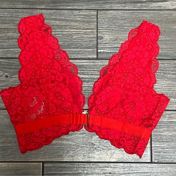 NWT Free People X HAH Got Ur Back Bra Medium Siren Red Lace Bralette Ajdustable - Picture 8 of 11